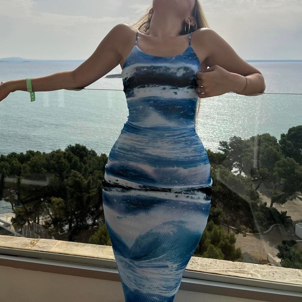 white fox maxi dress